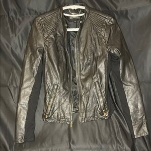 Express Black Leather Motorcycle Jacket